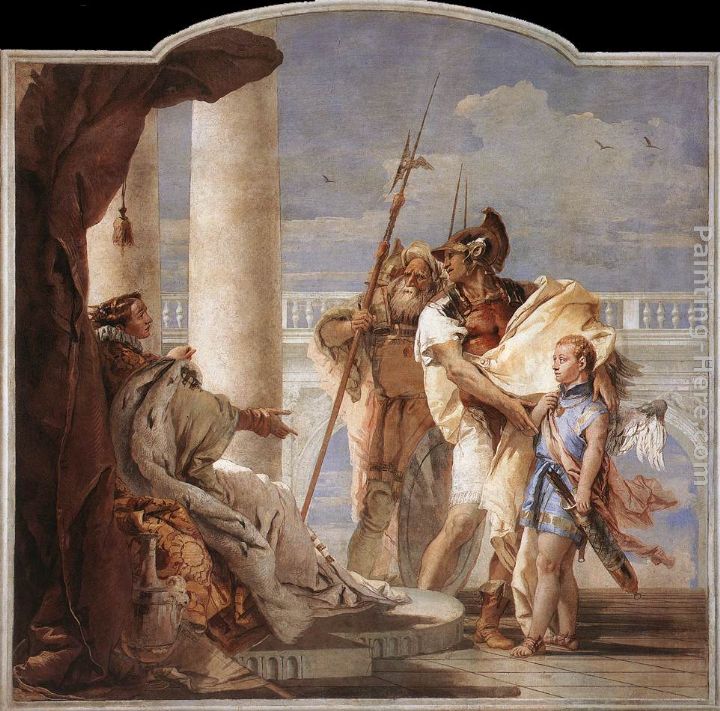 Aeneas Introducing Cupid Dressed as Ascanius to Dido painting - Giovanni Battista Tiepolo Aeneas Introducing Cupid Dressed as Ascanius to Dido art painting